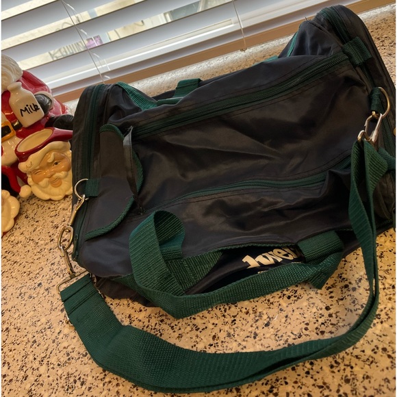 VINTAGE 1980s BUDWEISER KING OF BEERS DUFFEL BAG BLUE & GREEN - Picture 6 of 8